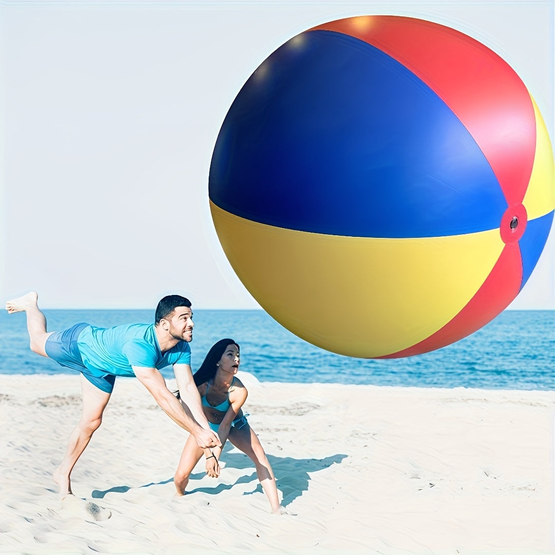 Jättestor Uppblåsbar Boll – Röd/Gul/Blå, Strandspel
