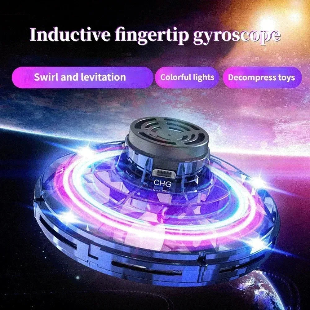 Flygande leksak spinner – LED mini-drönare & fidget toy