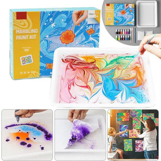 WATER MARBLING PAINT SET ‐ FÄRGGLADA VATTENBASERADE KONSTVERK - FÄRGSET